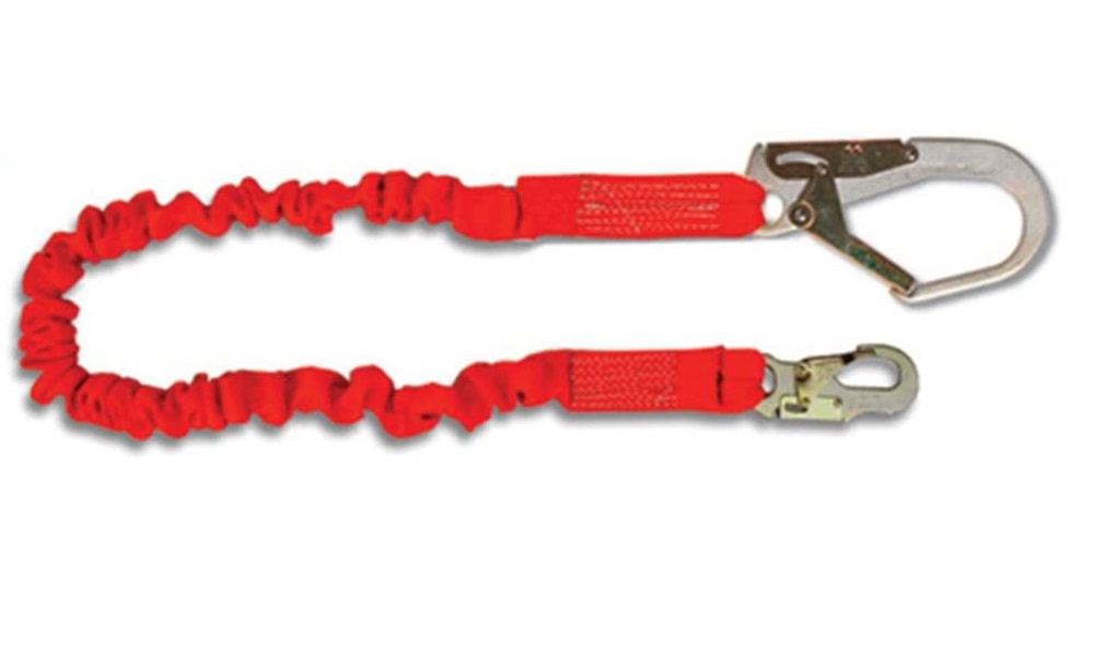 Guardian Fall Protection 4.5 – 6 Ft. Single Leg Stretch Lanyard with Rebar Hook End - Flockneti