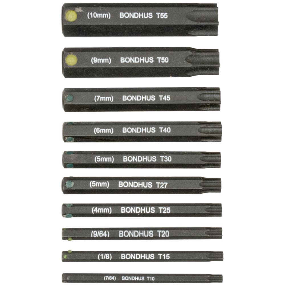 Bondhus 10pc 2In Star Bit Set without Sockets - Flockneti