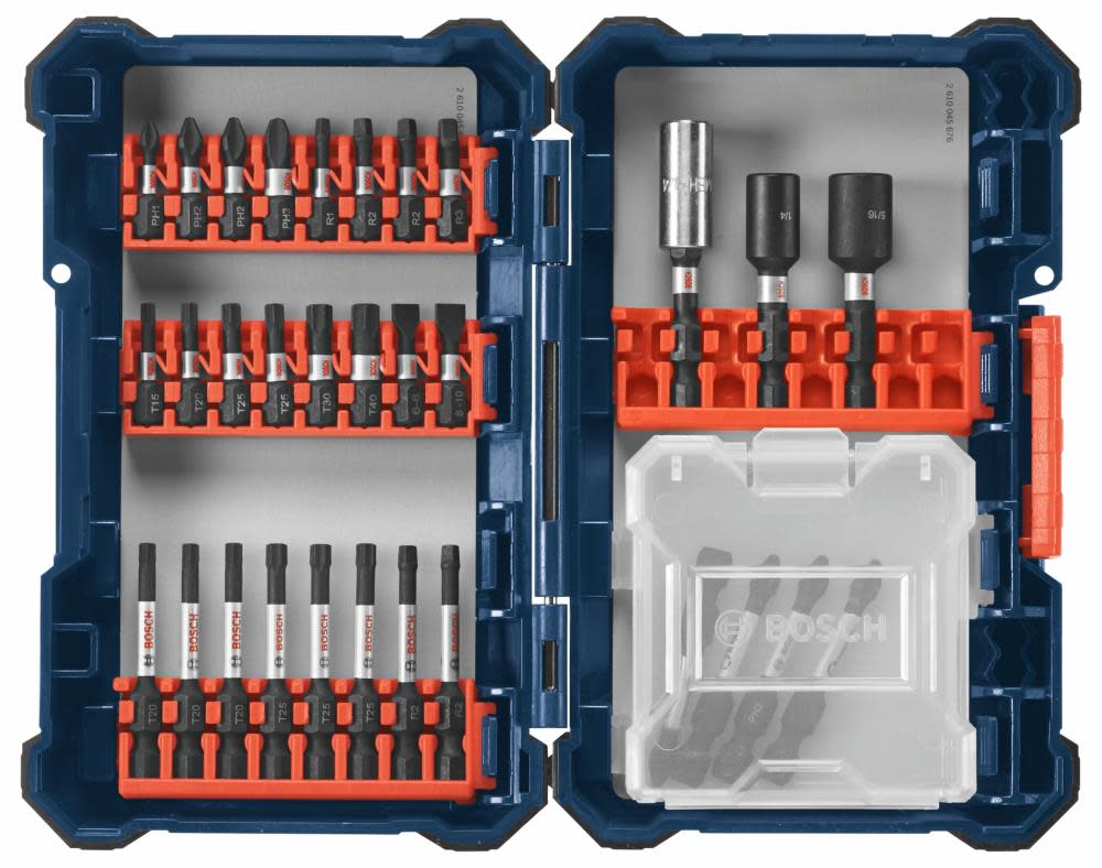 Bosch 32 pc. Impact Tough Screwdriving Custom Case System Set - Flockneti