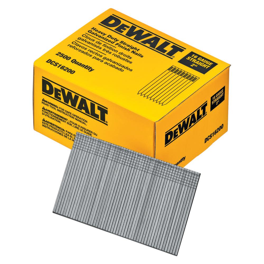 DEWALT 16 Gauge Straight Finish Nails (2500) - Flockneti