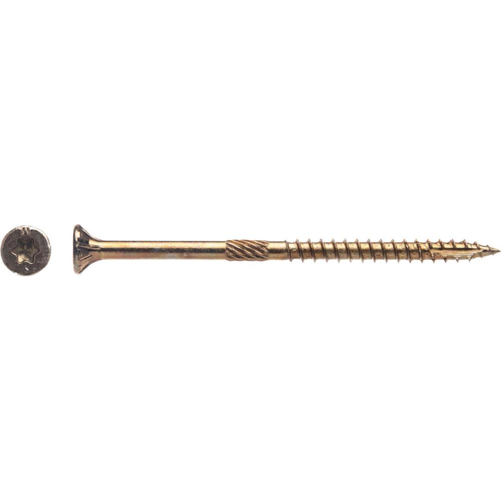 Western Builders Supply #9 x 3 In. Gold Zinc Coated Flat Head Star Drive Interior Screw - Flockneti