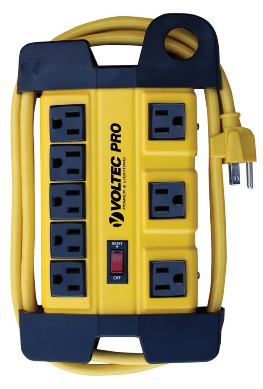 Voltec 8 Outlet Metal Power Strip with Surge Protection - Flockneti