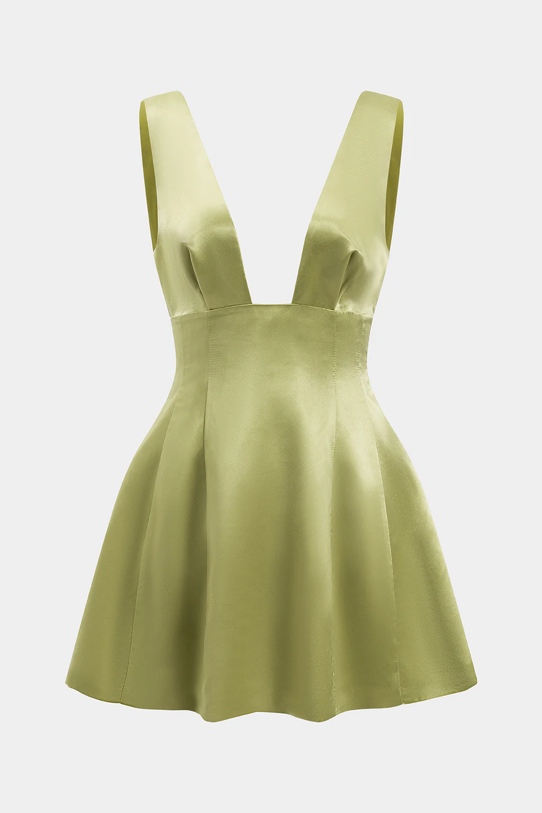 Satin Backless Pleated Sleeveless Mini Dress - Flockneti