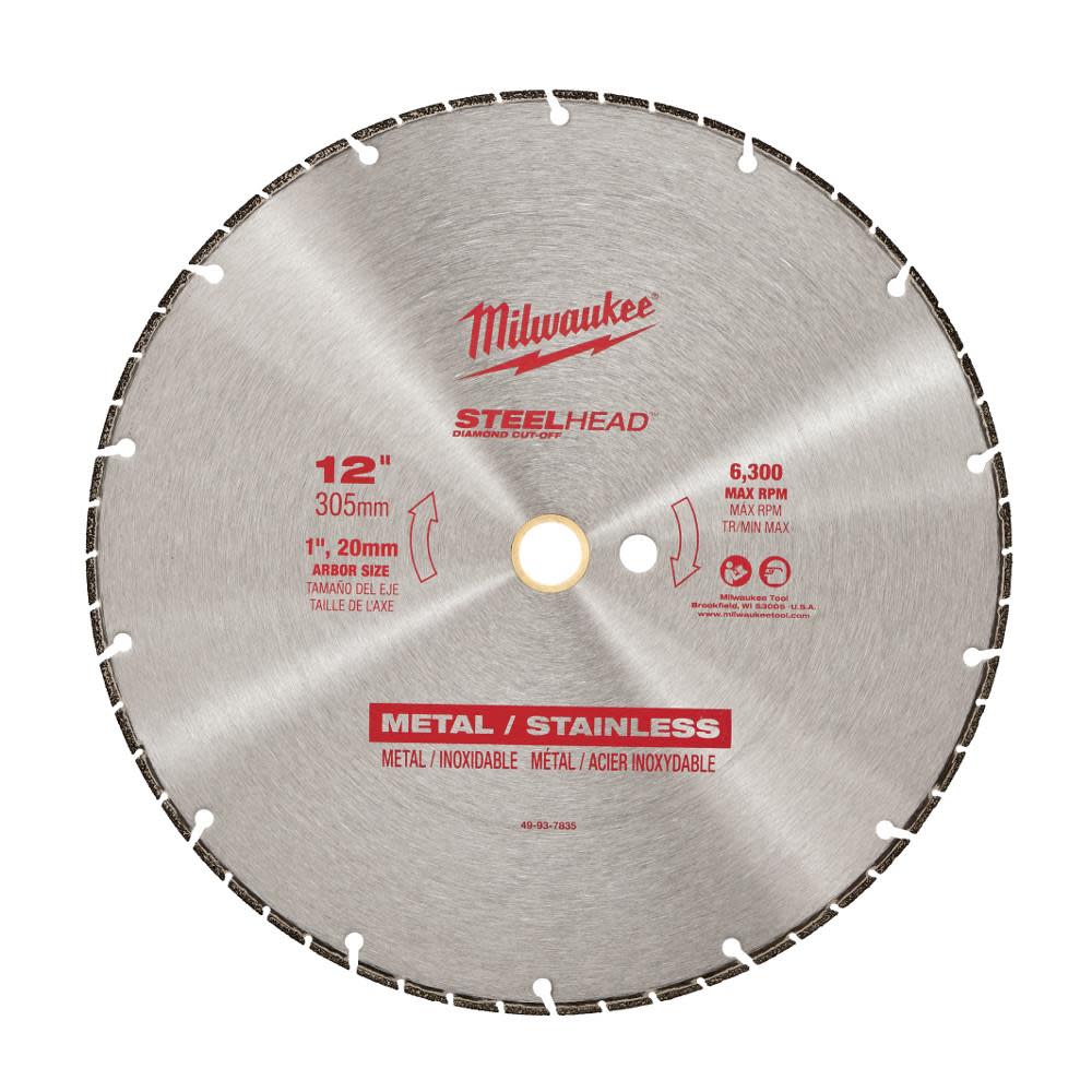 Milwaukee 12 In. STEELHEAD Diamond Cut-Off Blade - Flockneti