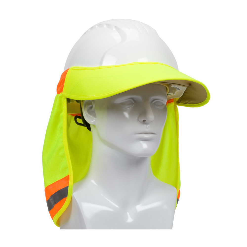 Protective Industrial Products Hard Hat Visor & Neck Shade Hi Vis Yellow EZ Cool - Flockneti