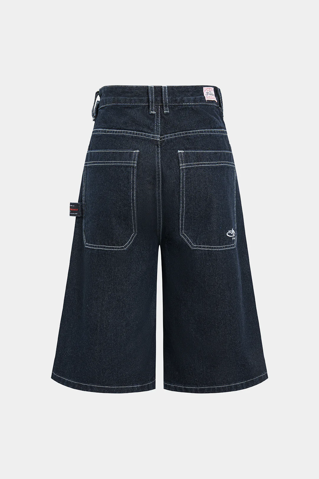 Denim Straight Leg Belted Shorts - Flockneti