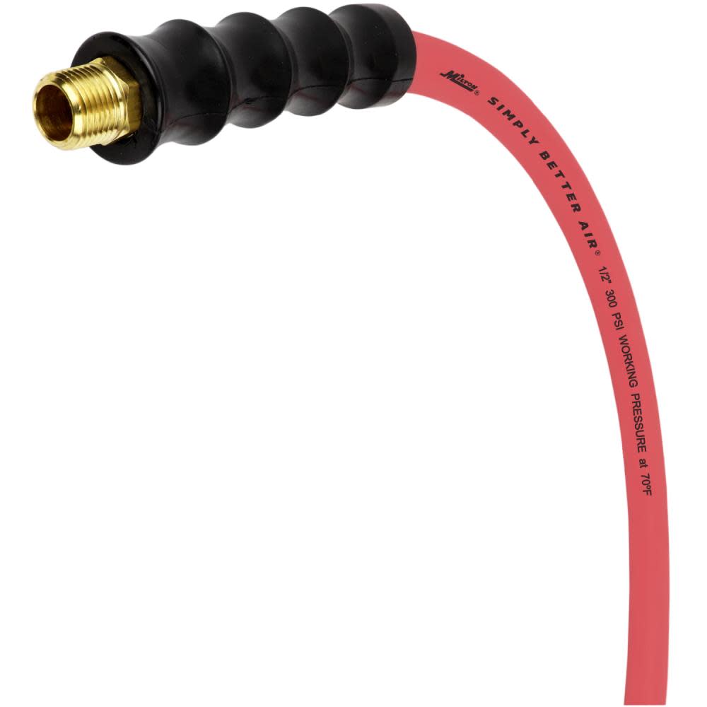Milton ULR 1/2″ ID x 50′ (3/8″ MNPT) Ultra Lightweight Rubber Air Hose for Extreme Environments - Flockneti