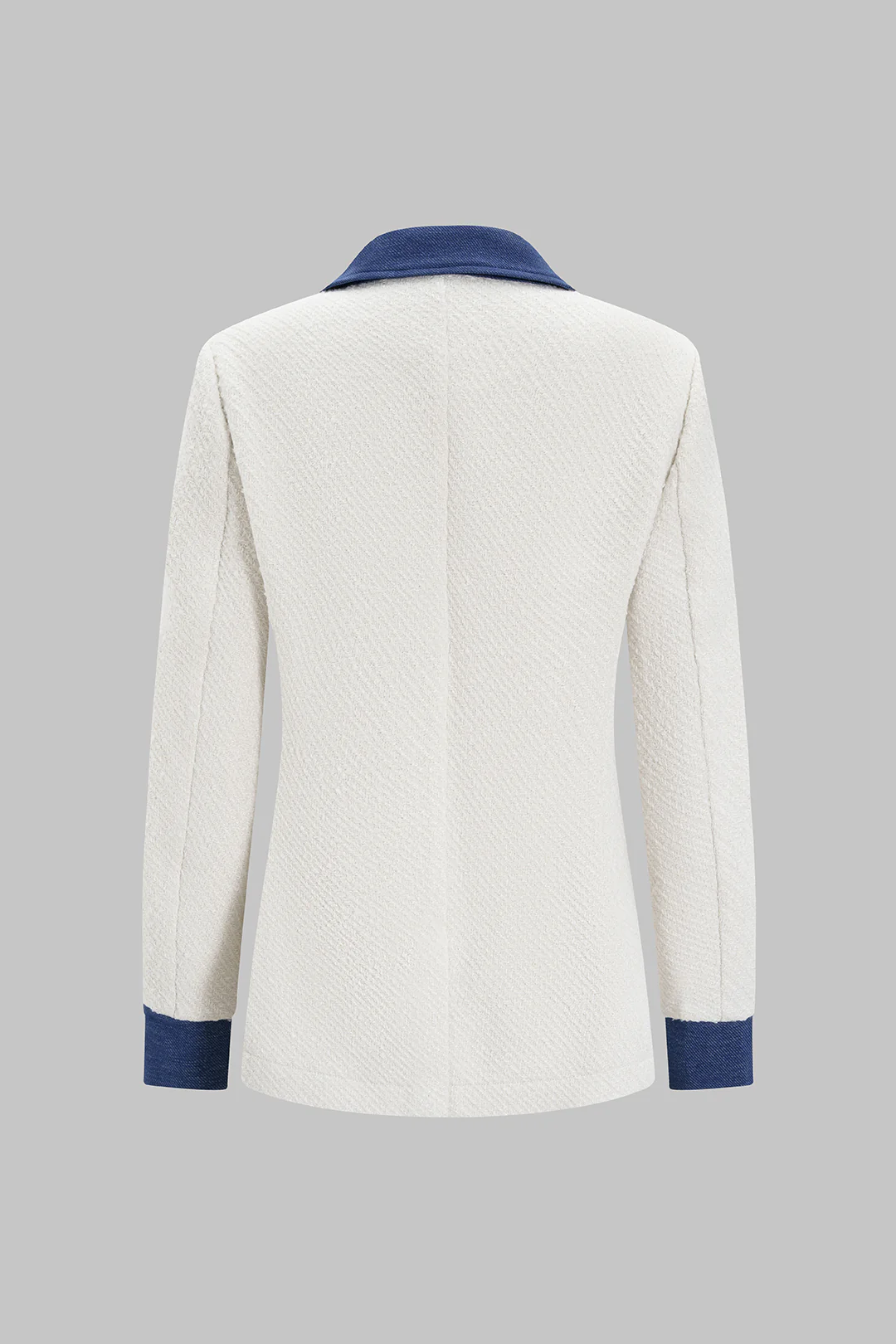 Denim Patchwork Button Blazer - Flockneti
