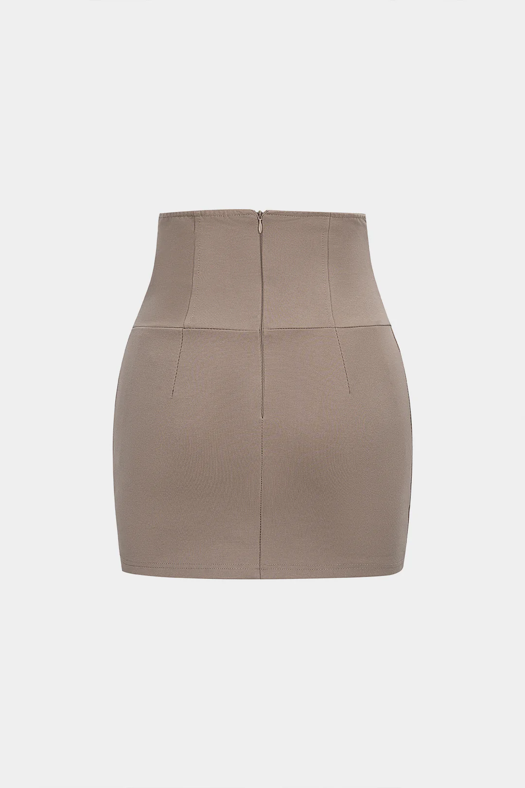 Solid Belted High Waist Mini Skirt - Flockneti