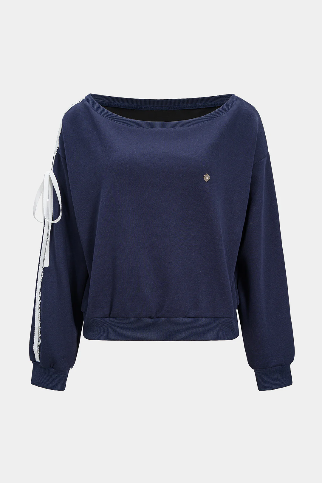 Off-Shoulder Tie-Up Sweatshirt - Flockneti
