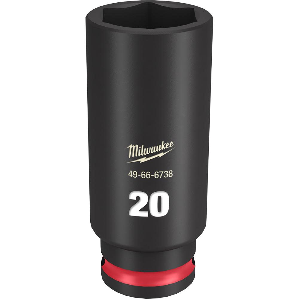 Milwaukee SHOCKWAVE Impact Duty Socket 3/8″ Drive 20MM Deep 6 Point - Flockneti