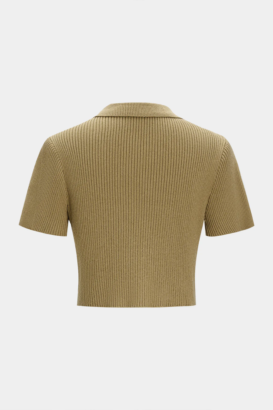 Knit Contrast Asymmetrical Metallic Button Short-Sleeve Top - Flockneti