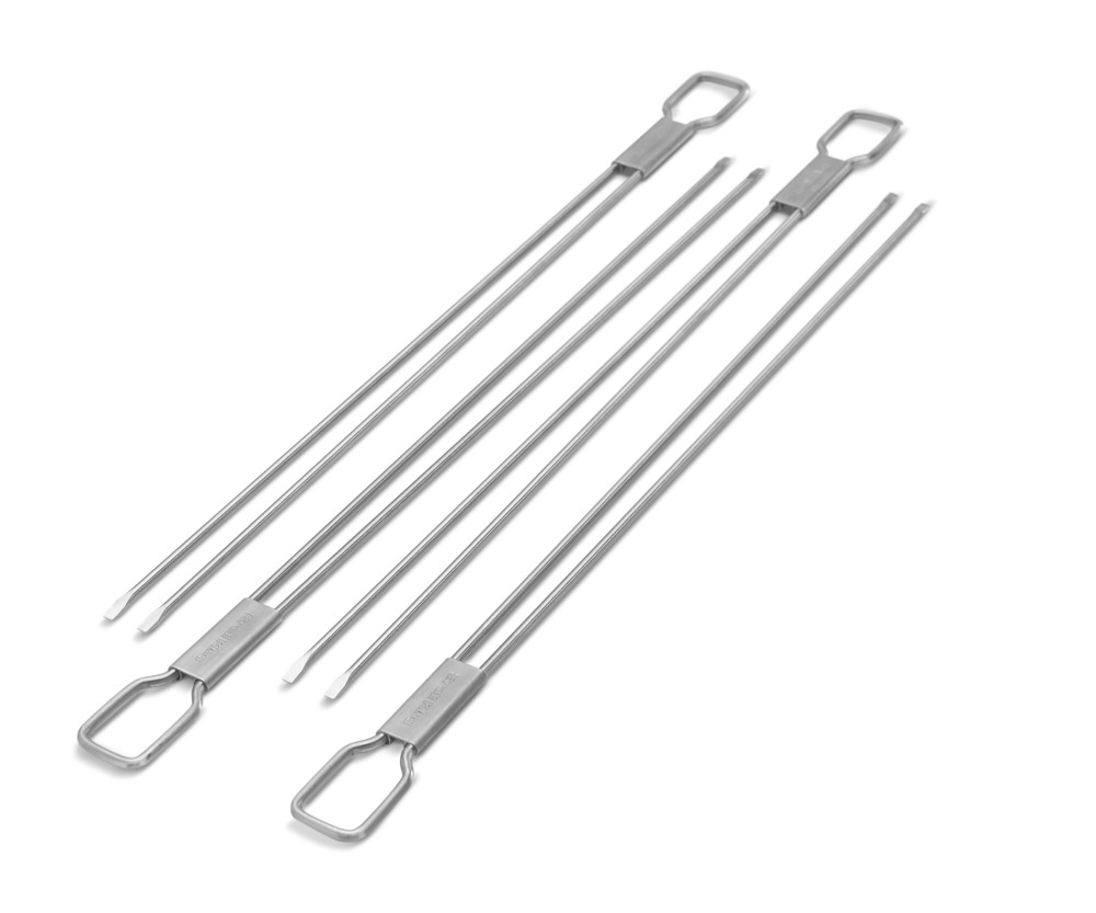 Broil King 4 Piece Stainless Steel Dual Prong Skewers - Flockneti