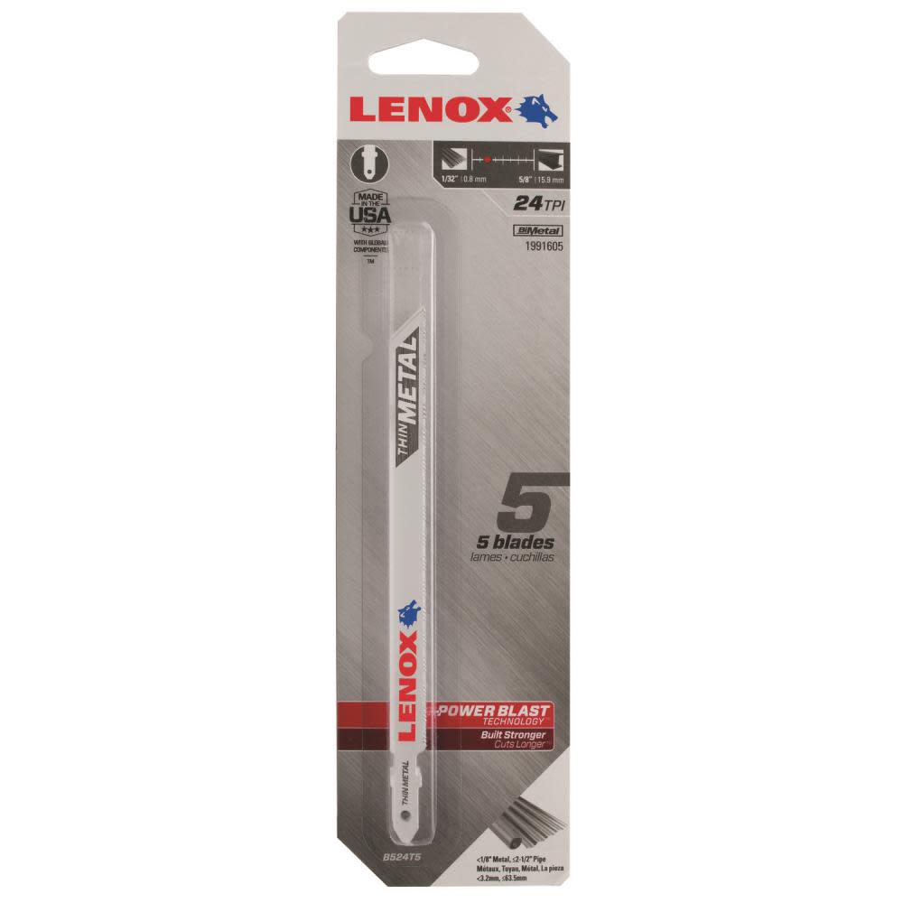 Lenox LNX 3 PK 5 1/4″ T shank Jigsaw Blade - Flockneti