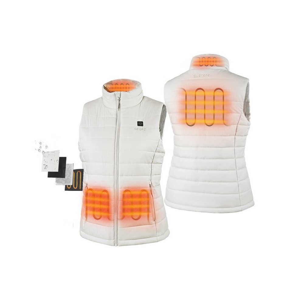 ORORO Womens Off-White Classic Heated Vest Kit Small - Flockneti