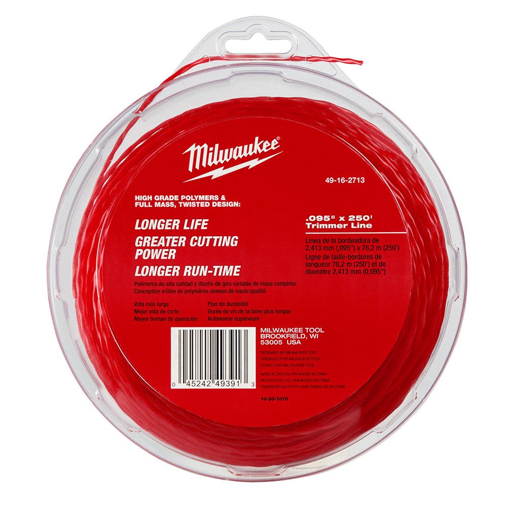 Milwaukee .095 in. x 250 Ft. Trimmer Line - Flockneti