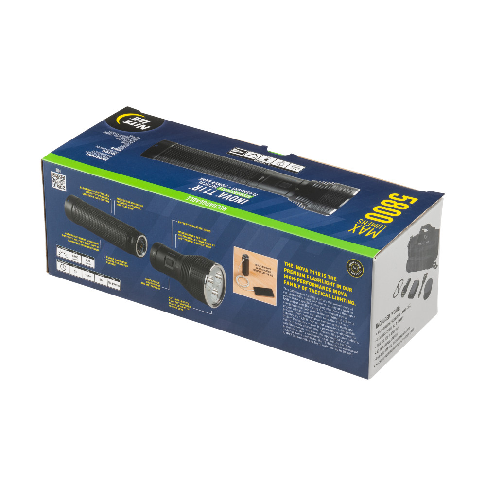 Nite Ize INOVA T11R Rechargeable Tactical Flashlight + Power Bank - Flockneti