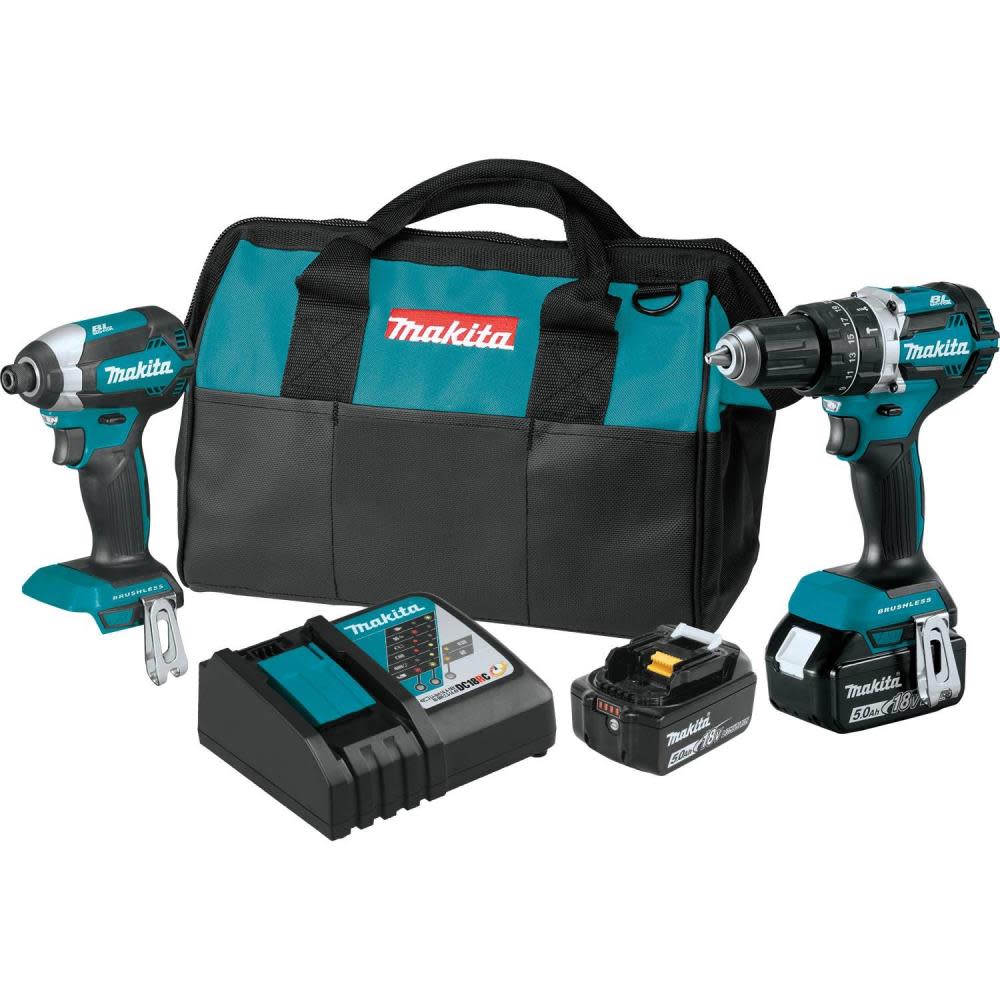Makita 18V LXT Lithium-Ion Brushless Cordless 2-Pc. Combo Kit (5.0Ah) - Flockneti