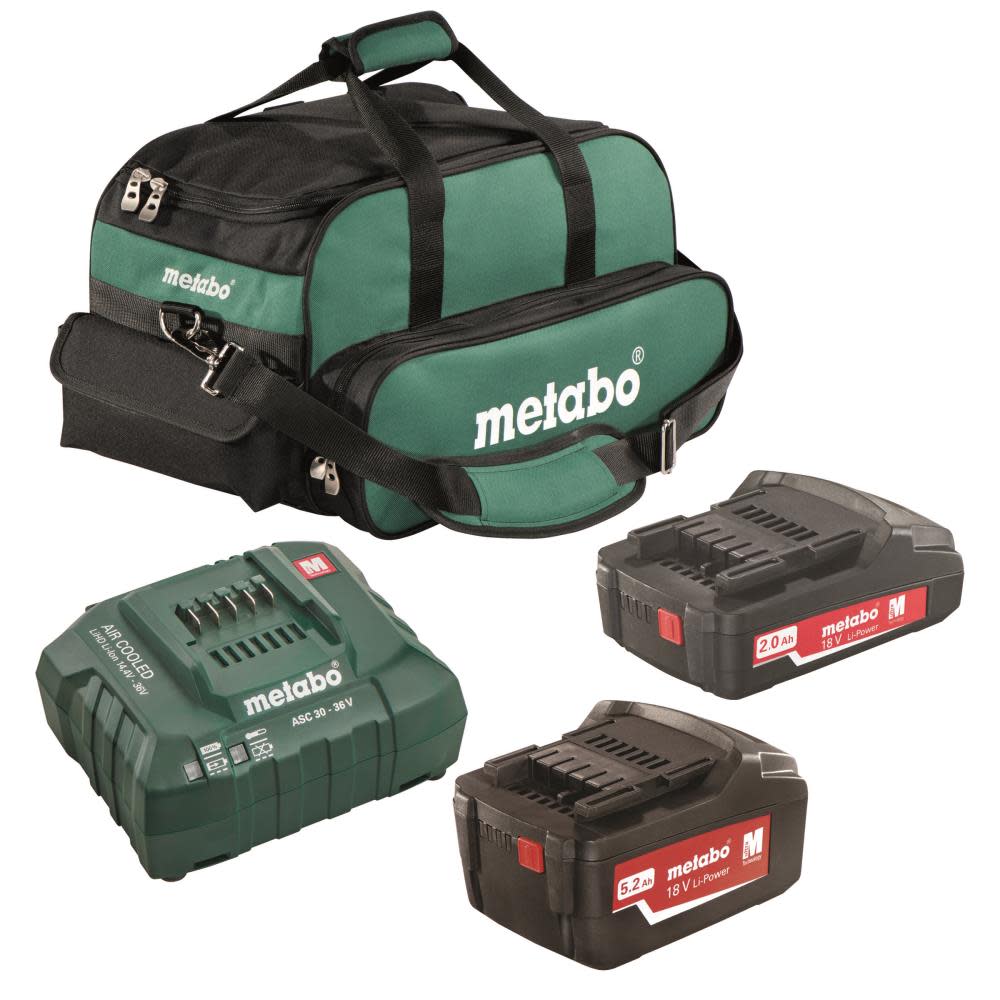 Metabo 2.0Ah + 5.2Ah Li-Ion Ultra-M Battery Starter Kit - Flockneti