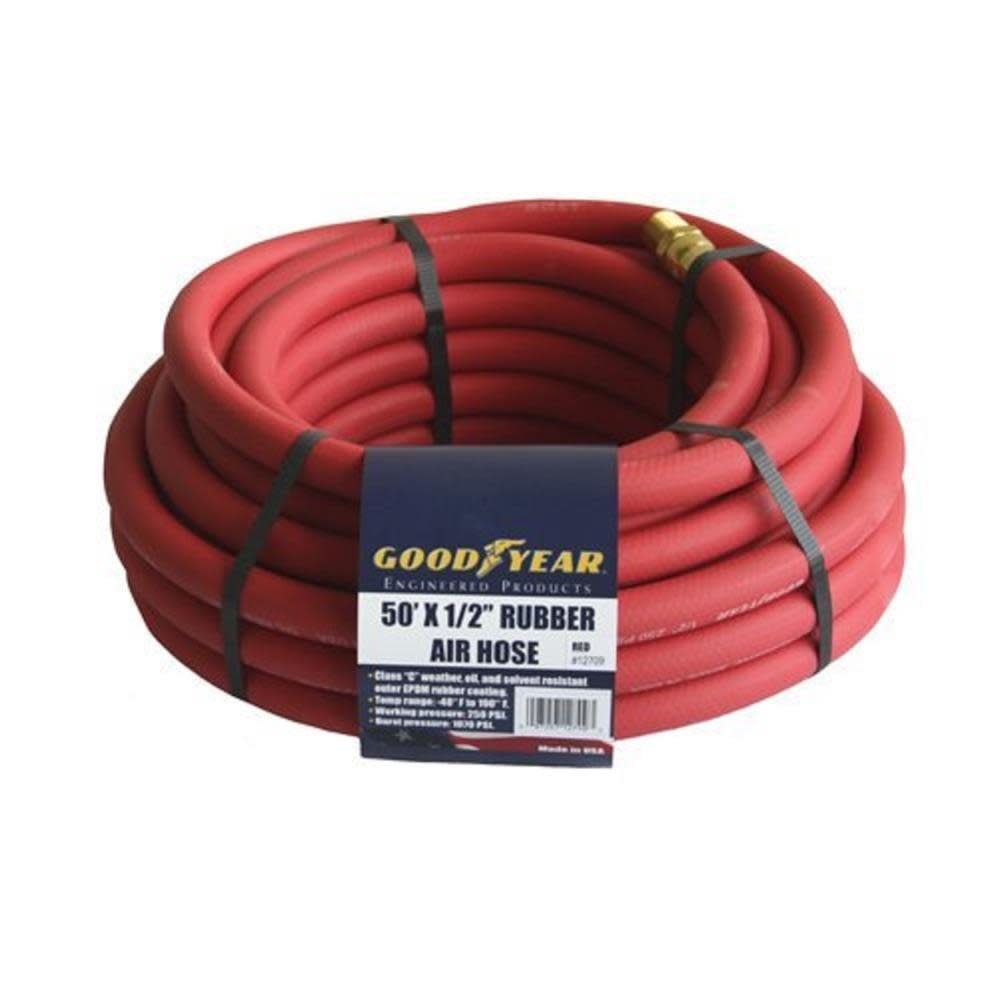 Goodyear 50 Ft. x 1/2 In. Rubber Compressed Air Hose - Flockneti