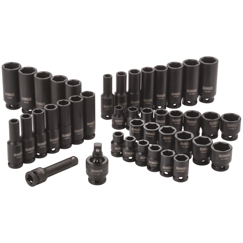 DEWALT 42 Piece 3/8 in Drive Combination Impact Socket Set – 6 Point - Flockneti