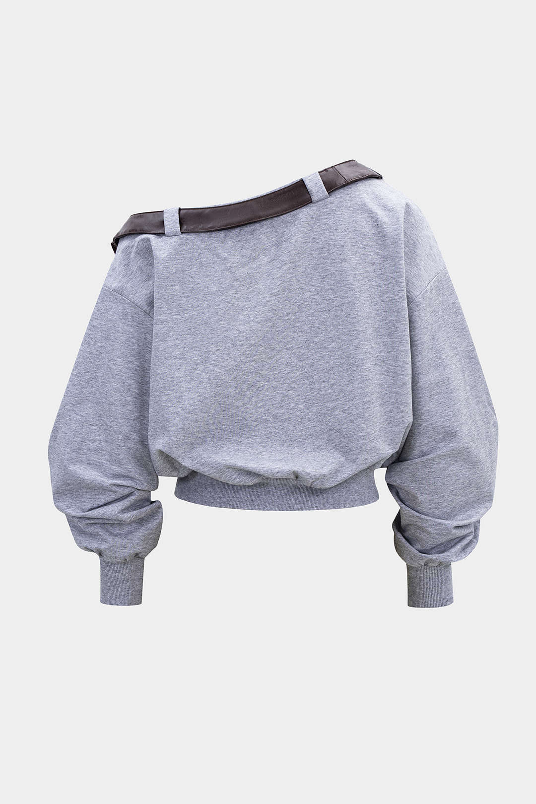 Letter Print One Shoulder Belt Sweatshirt - Flockneti