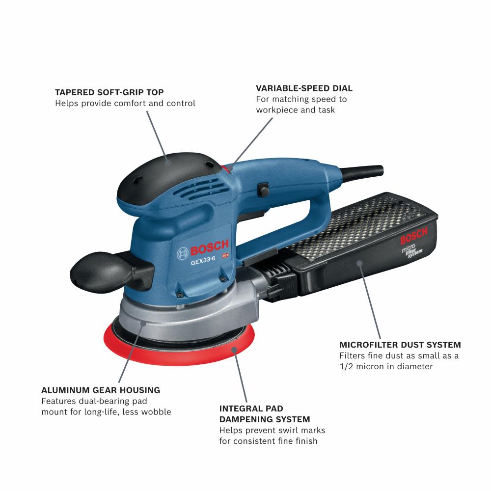 Bosch Sander/Polisher Multi Hole Random Orbit 6″ - Flockneti