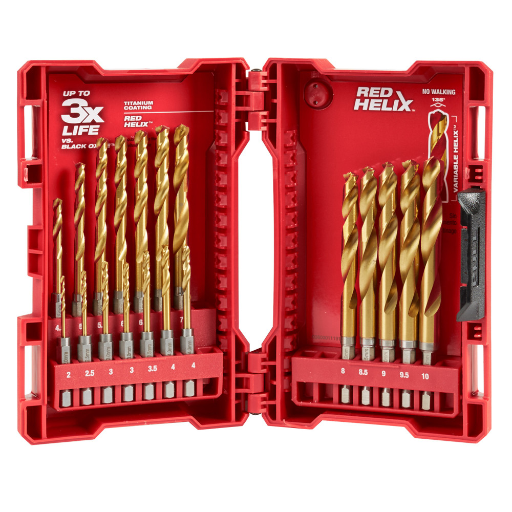 Milwaukee SHOCKWAVE Impact Duty RED HELIX Titanium Metric Drill Bit Set  19PC - Flockneti