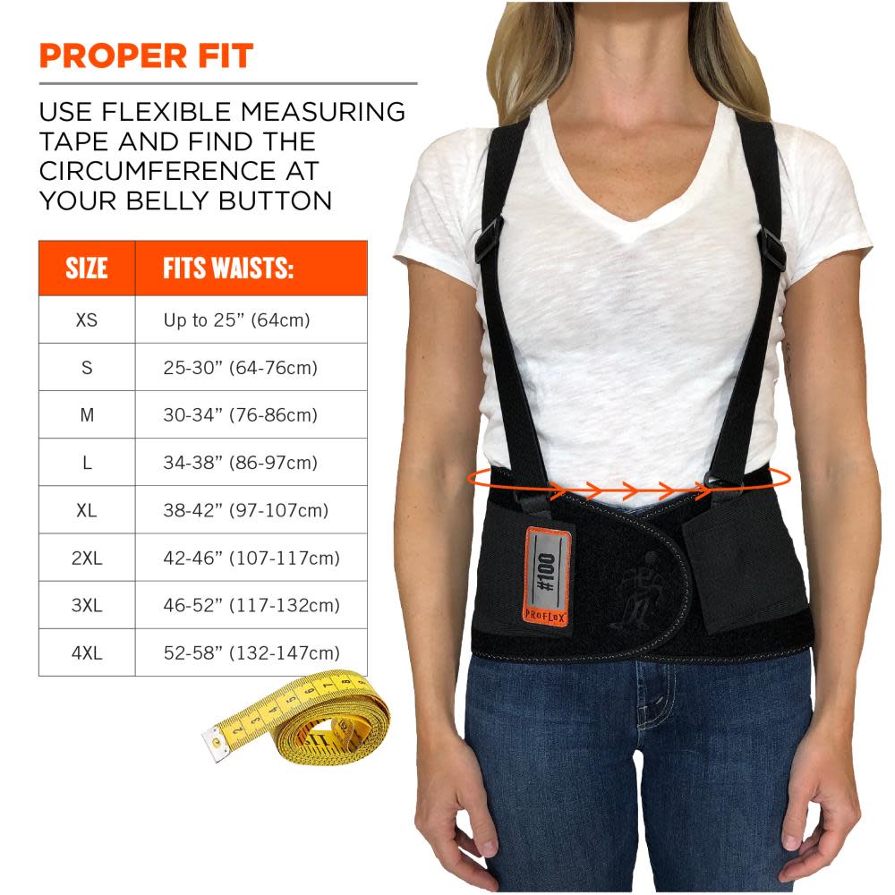 Ergodyne ProFlex 100 2XL Black Economy Back Support - Flockneti