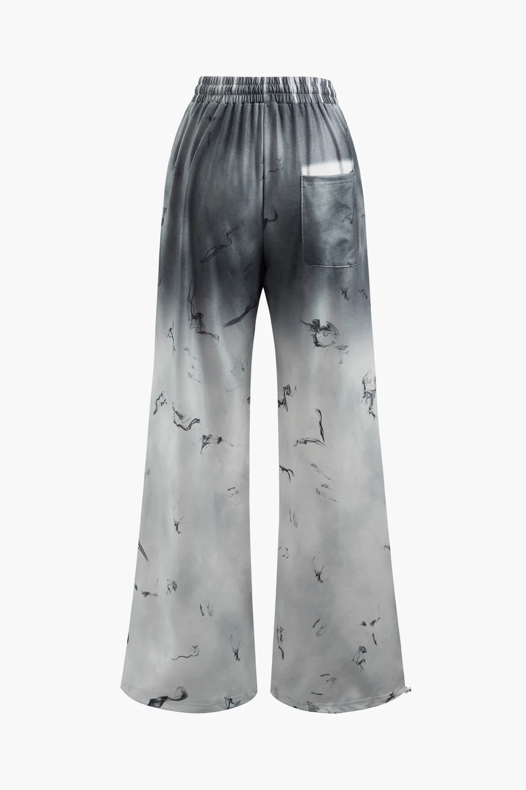 Abstract Ombre Print Drawstring Ripped Pants - Flockneti
