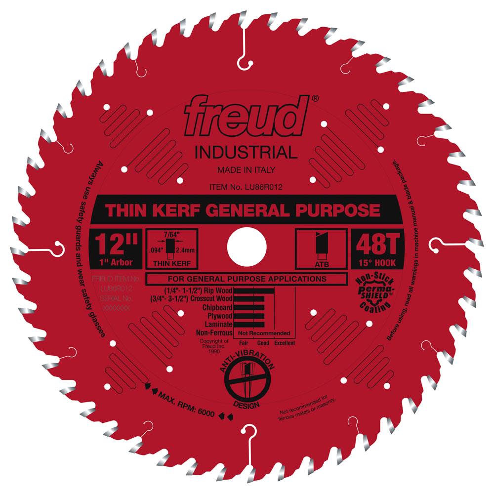Freud 12 In. x 48T Thin Kerf General Purpose Blade - Flockneti