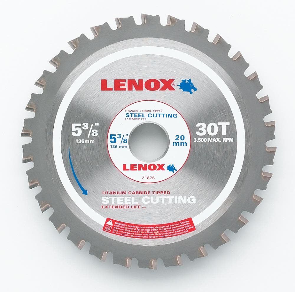 Lenox 5-3/8 In. (135 mm) 30 TPI Steel Cutting Circular Saw Blade - Flockneti