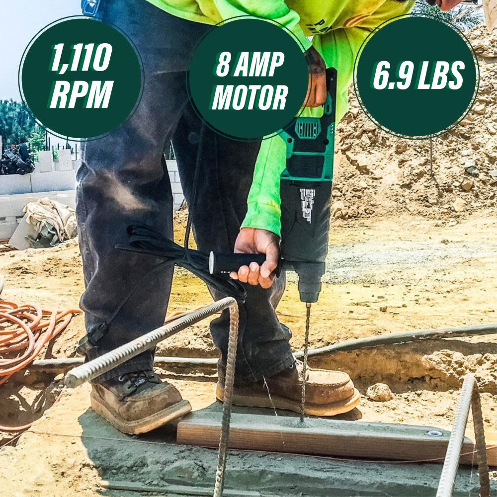 Metabo HPT 1-1/8 Inch 3-Mode D-Handle SDS Plus Rotary Hammer | DH28PFY - Flockneti