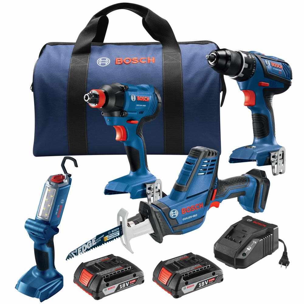 Bosch 18V 4 Tool Combo Kit - Flockneti