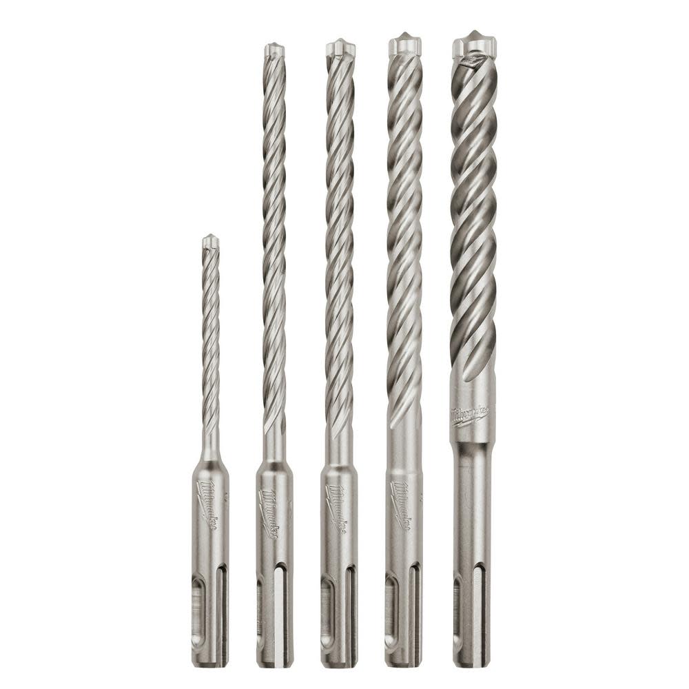 Milwaukee 5-Piece MX4 4-Cutter SDS-Plus Rotary Hammer-Drill Bit Kit - Flockneti