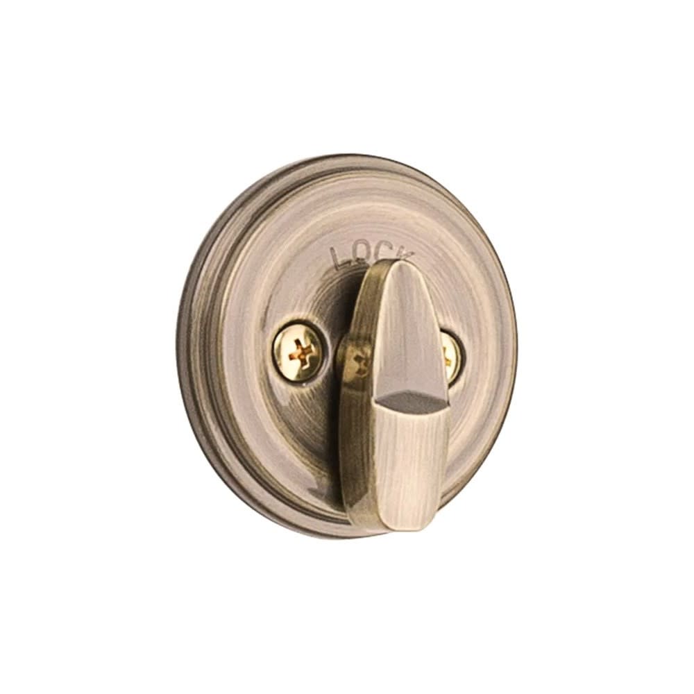 Kwikset Antique Brass Keyed One Side Single Cylinder Deadbolt - Flockneti
