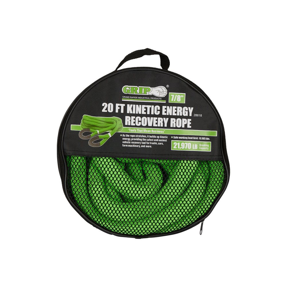Grip On Tools Tow Rope 20′ x 7/8″ Kinetic Energy - Flockneti