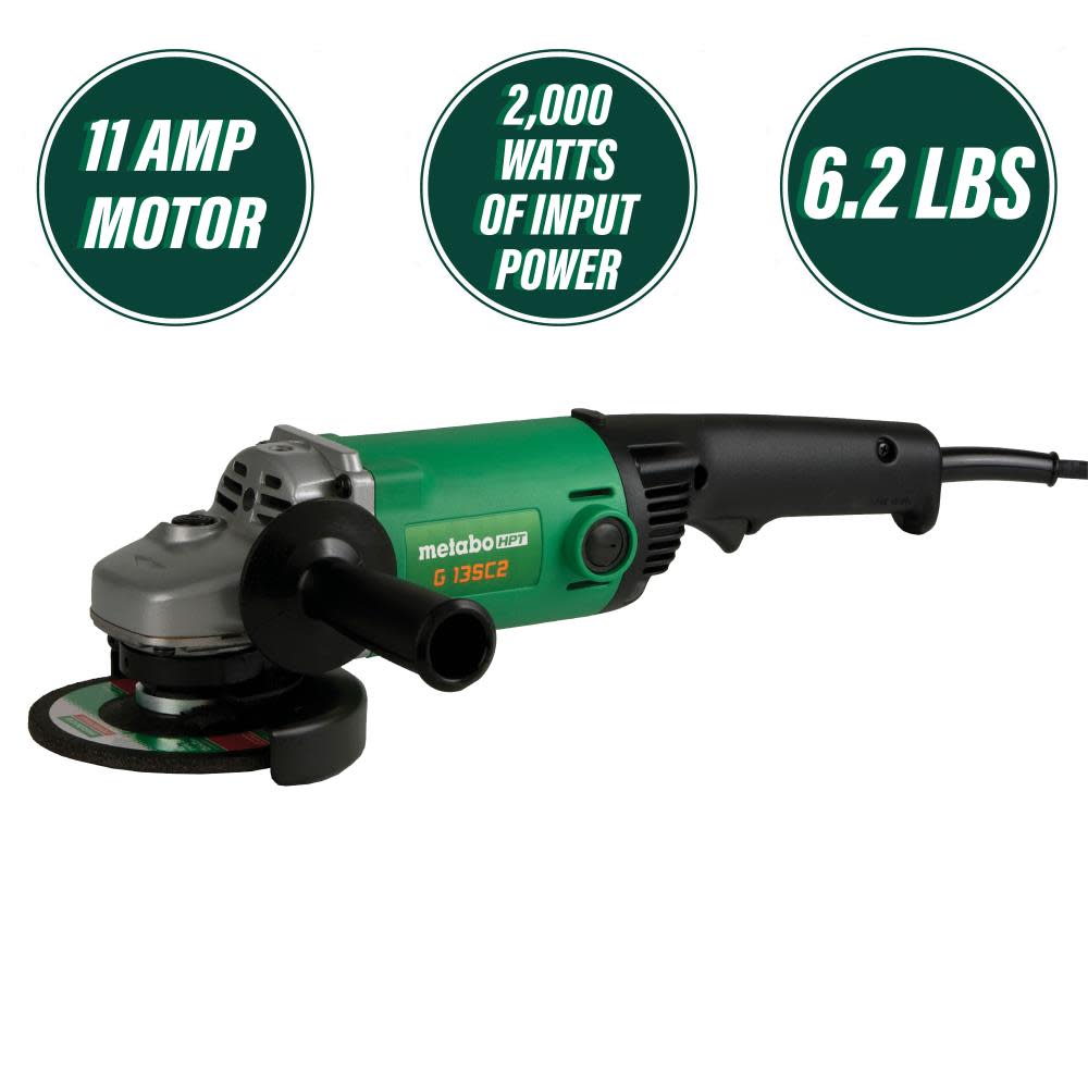 Metabo HPT 11-Amp 5″ Trigger Switch Angle Grinder - Flockneti