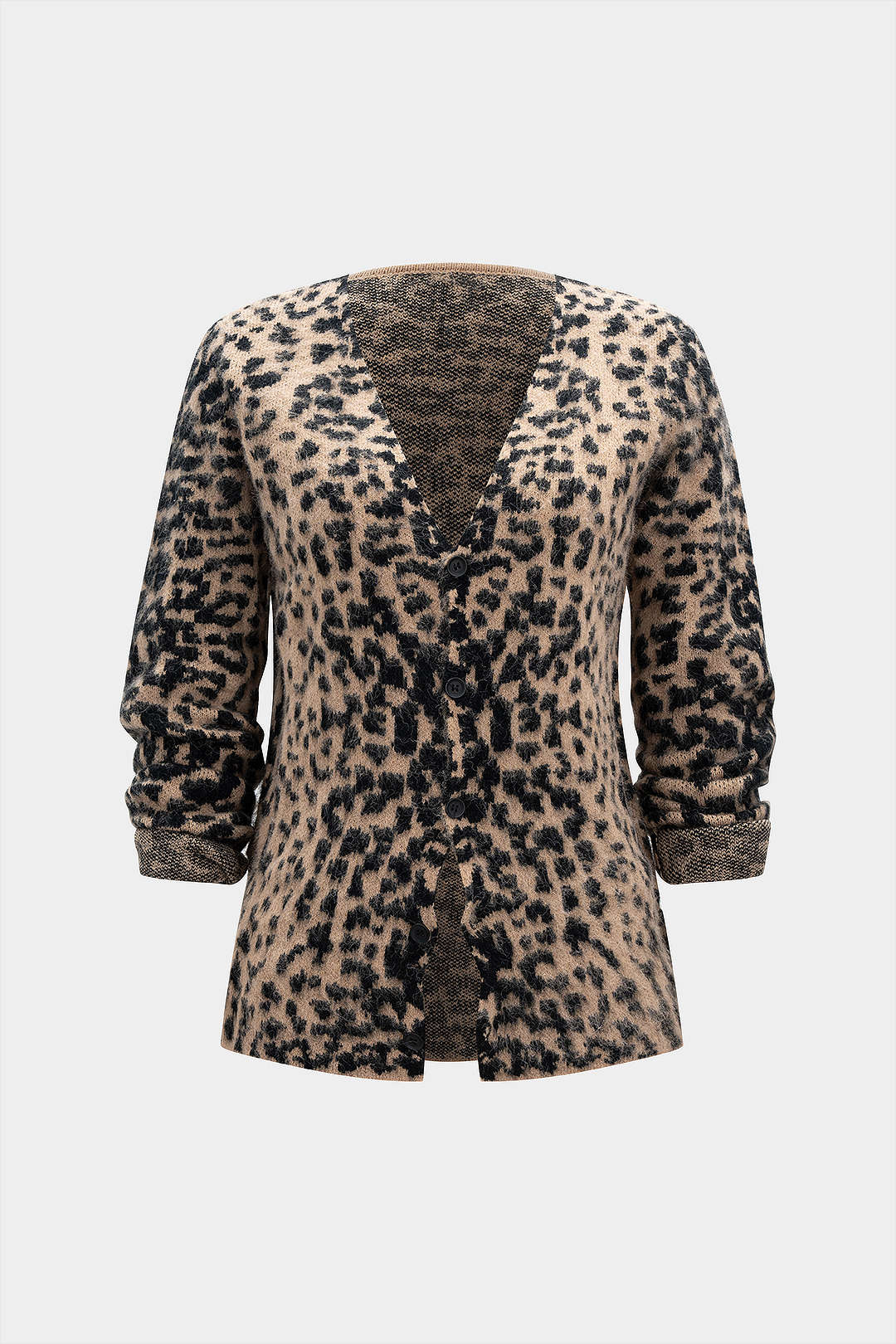 Retro Leopard Print V-Neck Jacket - Flockneti