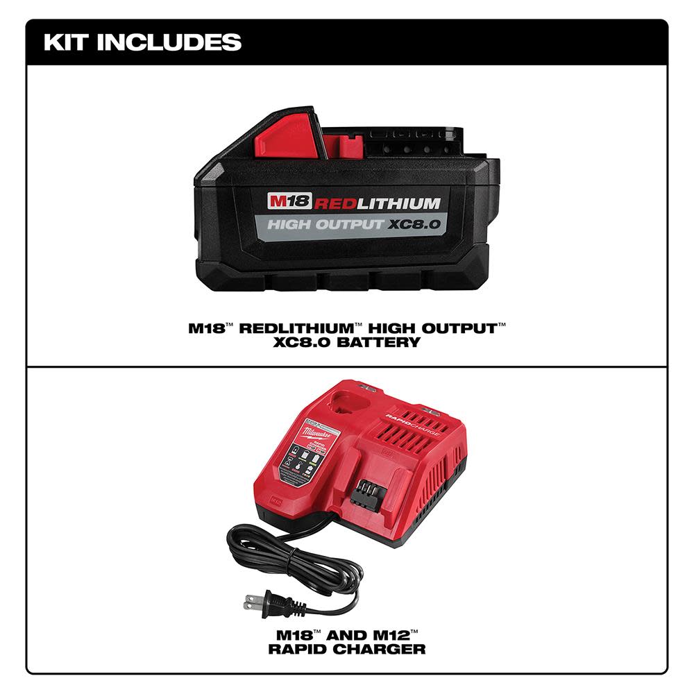 Milwaukee M18 REDLITHIUM HIGH OUTPUT XC8.0 Starter Kit - Flockneti