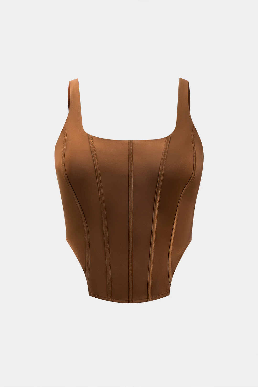 Plus Size Satin Zipper Corset Slip Cami Top - Flockneti