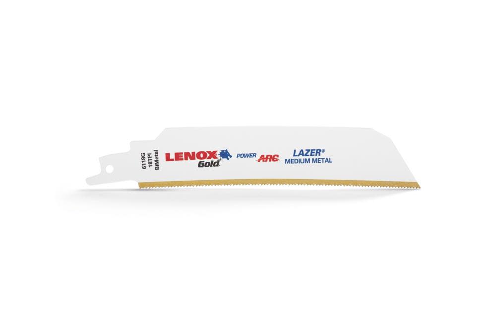 Lenox 6 18TPI Gold Power Arc Curved LAZER Reciprocating Saw Blade 5 pk - Flockneti
