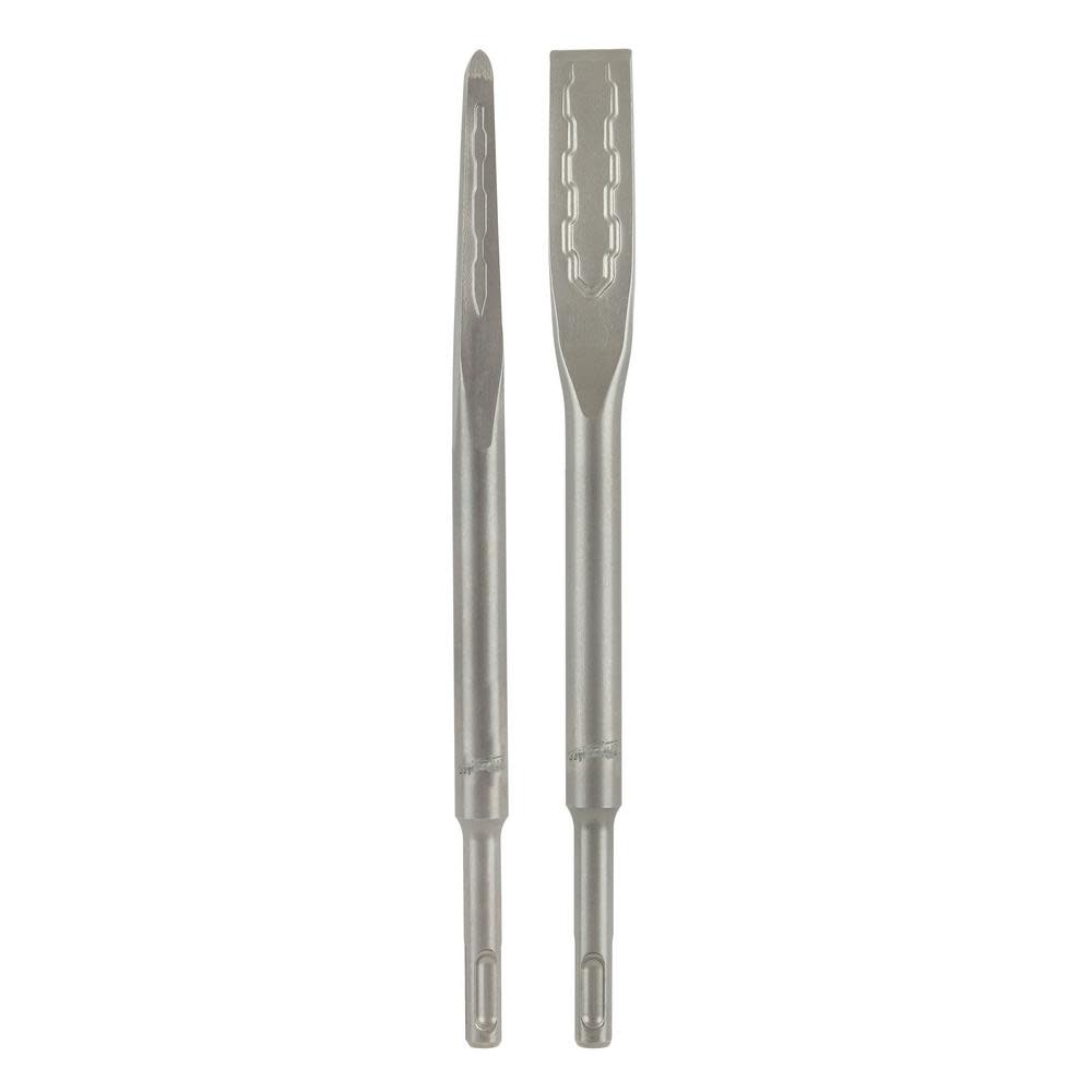 Milwaukee SDS-PLUS SLEDGE Bull Point & Flat Chisel 2 Pack - Flockneti