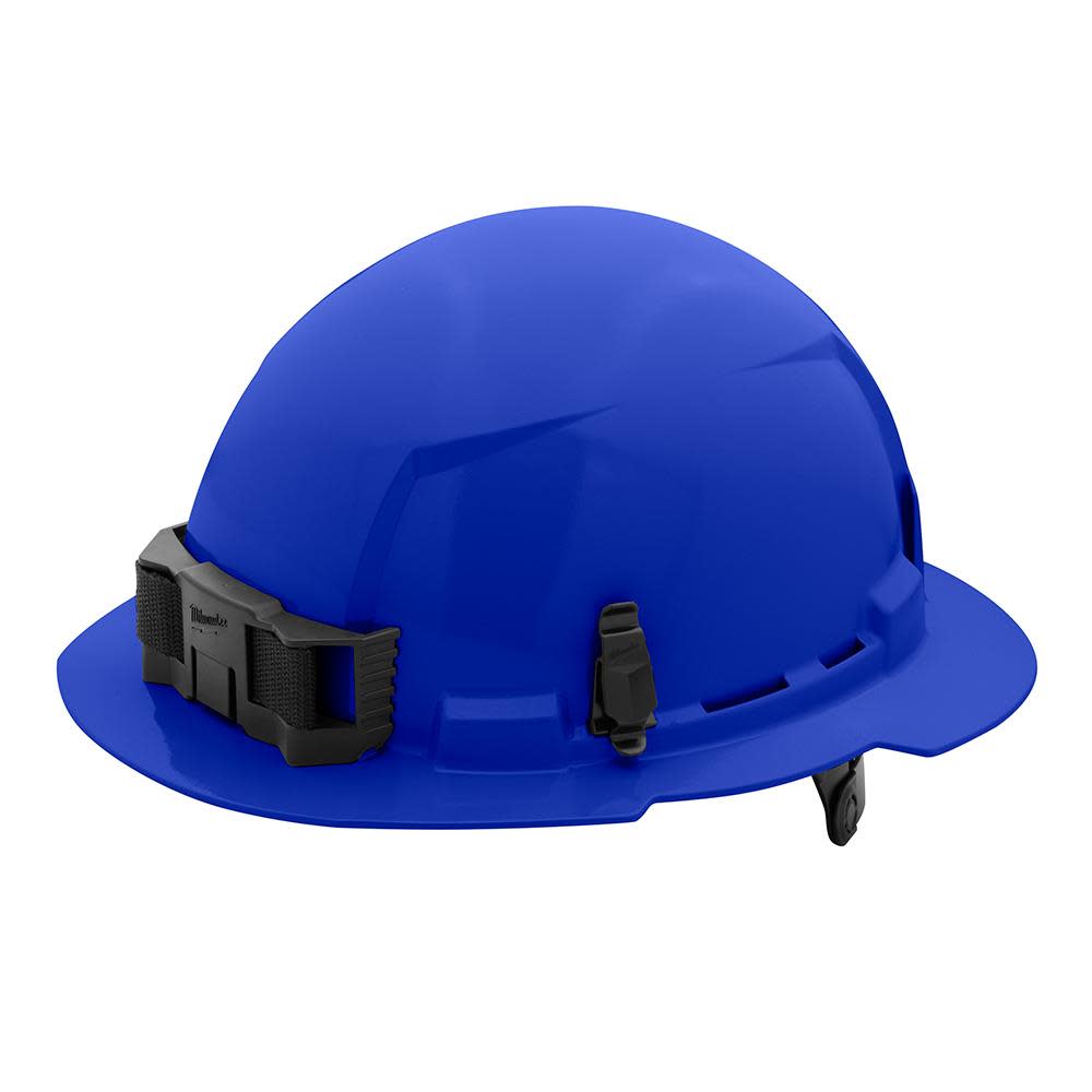 Milwaukee Blue Full Brim Hard Hat with 6pt Ratcheting Suspension Type 1 Class E - Flockneti