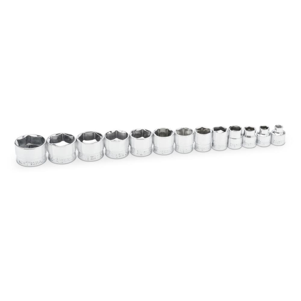 GEARWRENCH 3/8″ Drive 6 Point Stubby Socket Set SAE 13pc - Flockneti