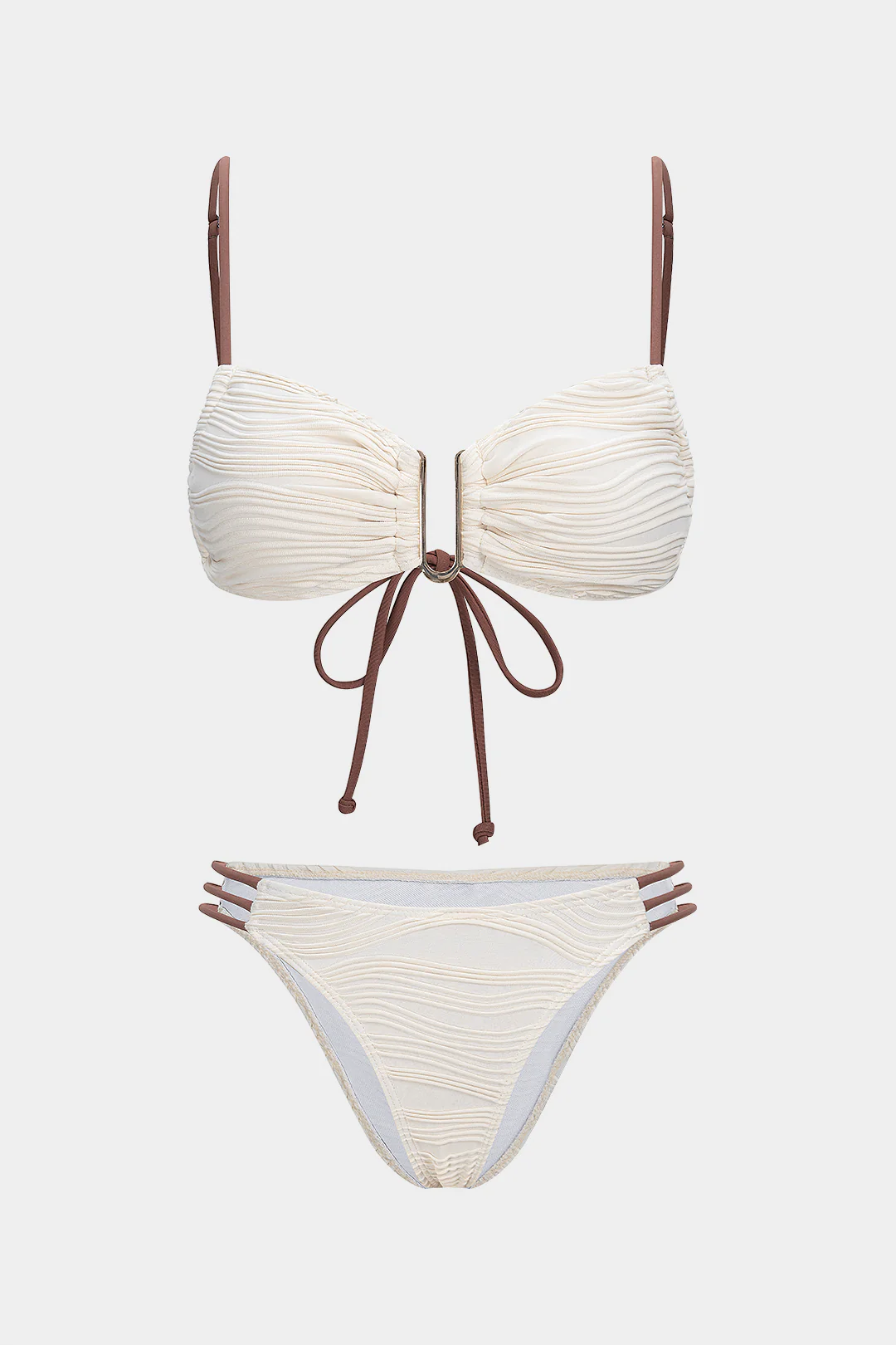 Contrast Tie-Up Bikini Set - Flockneti