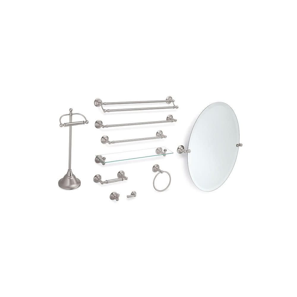 Moen Sage Towel Bar Brushed Nickel Brass 18″ - Flockneti