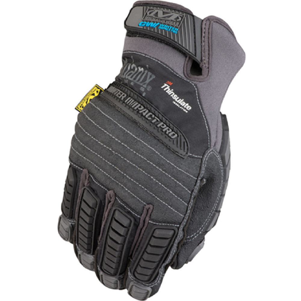 Mechanix Wear Small Black/Gray Waterproof Impact Pro Gloves - Flockneti
