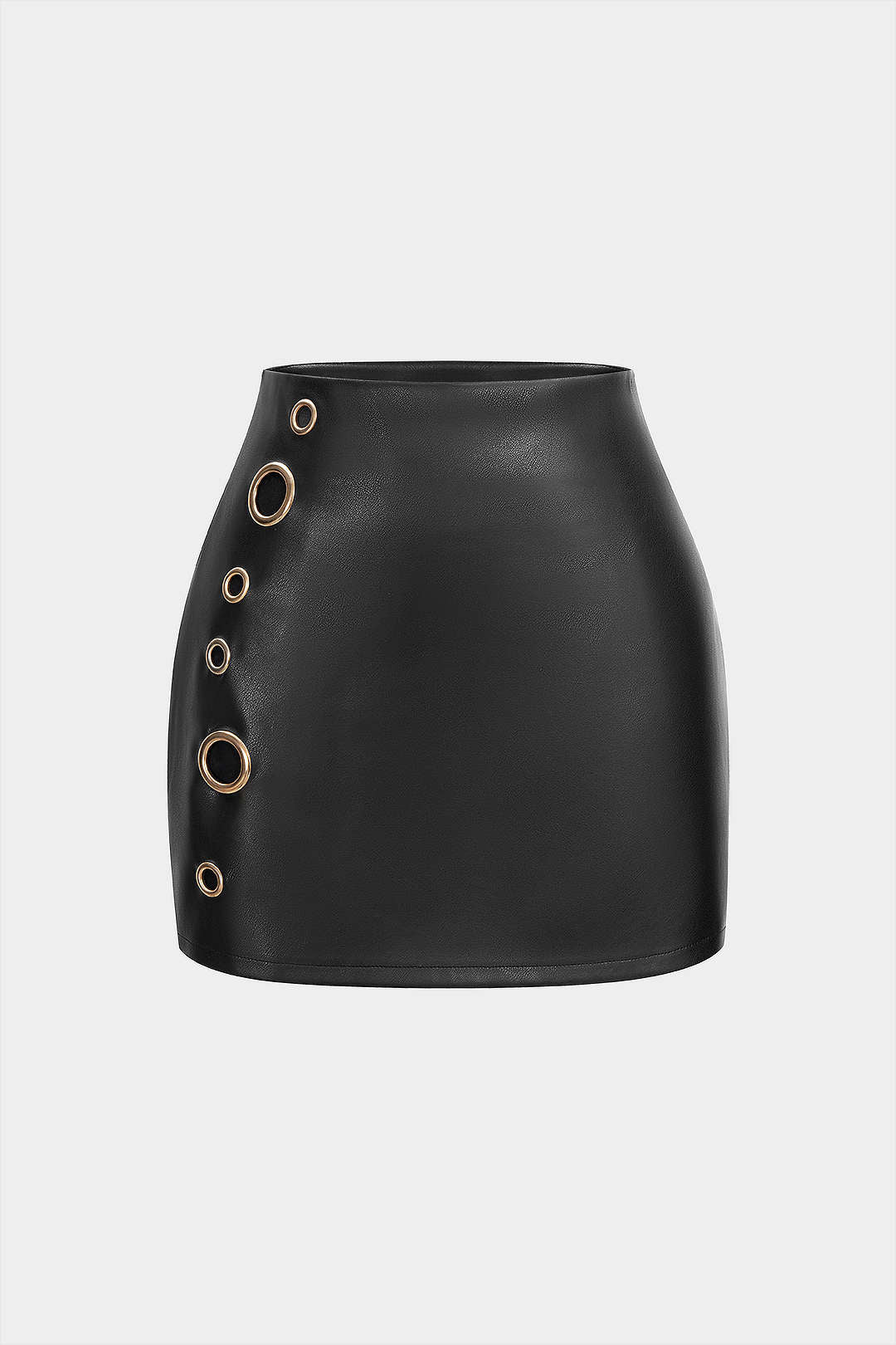 Faux Leather Eyelet Skirt - Flockneti