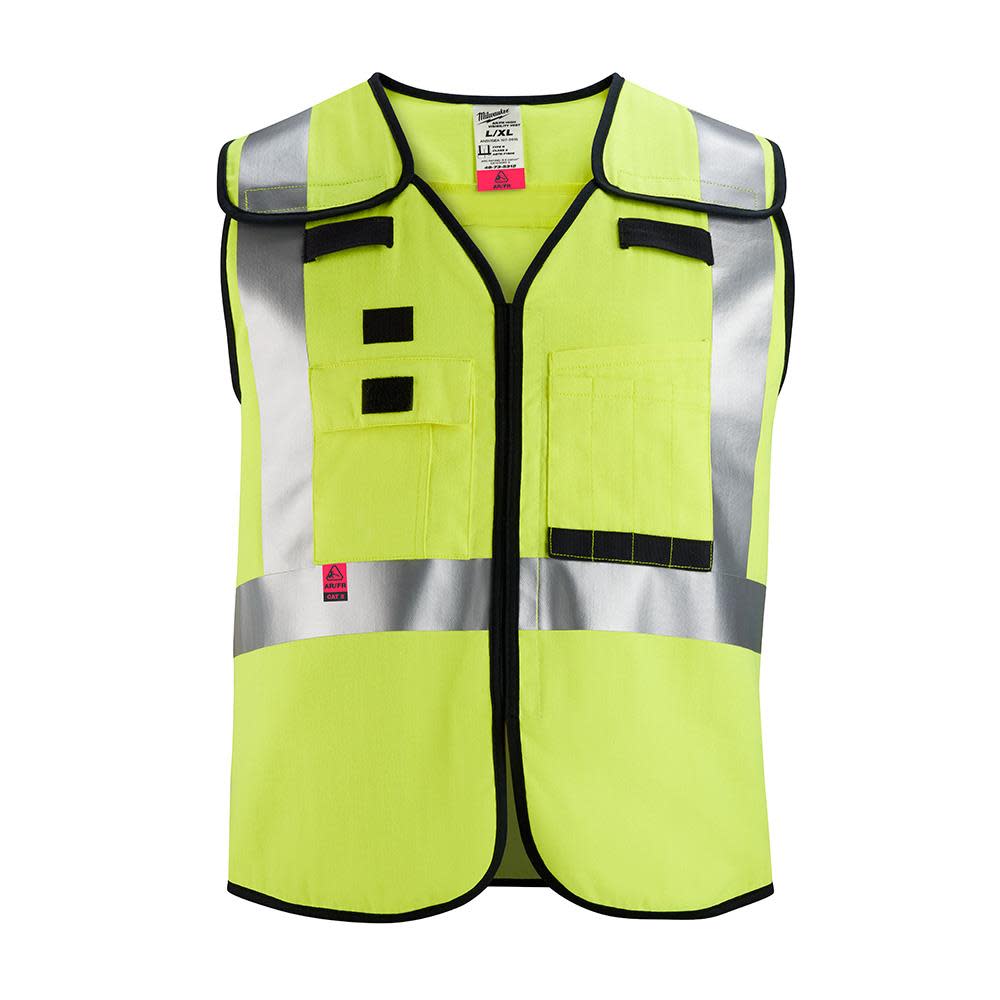 Milwaukee High Vis Safety Vest Cdlass 2 Breakaway AR/FR Cat 2 - Flockneti
